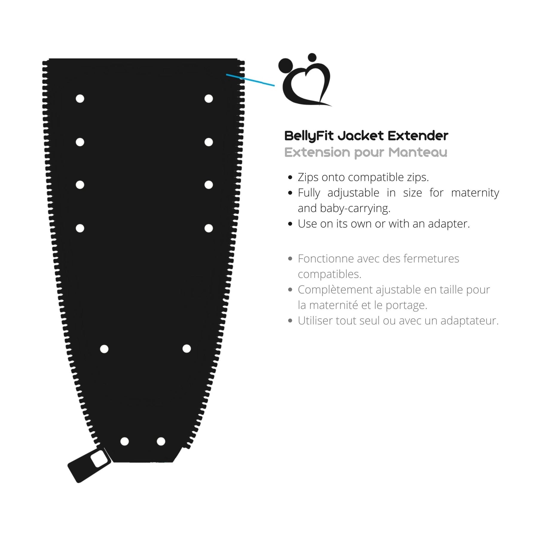 BellyFit Zip-in Jacket Extender – MakeMyBellyFit